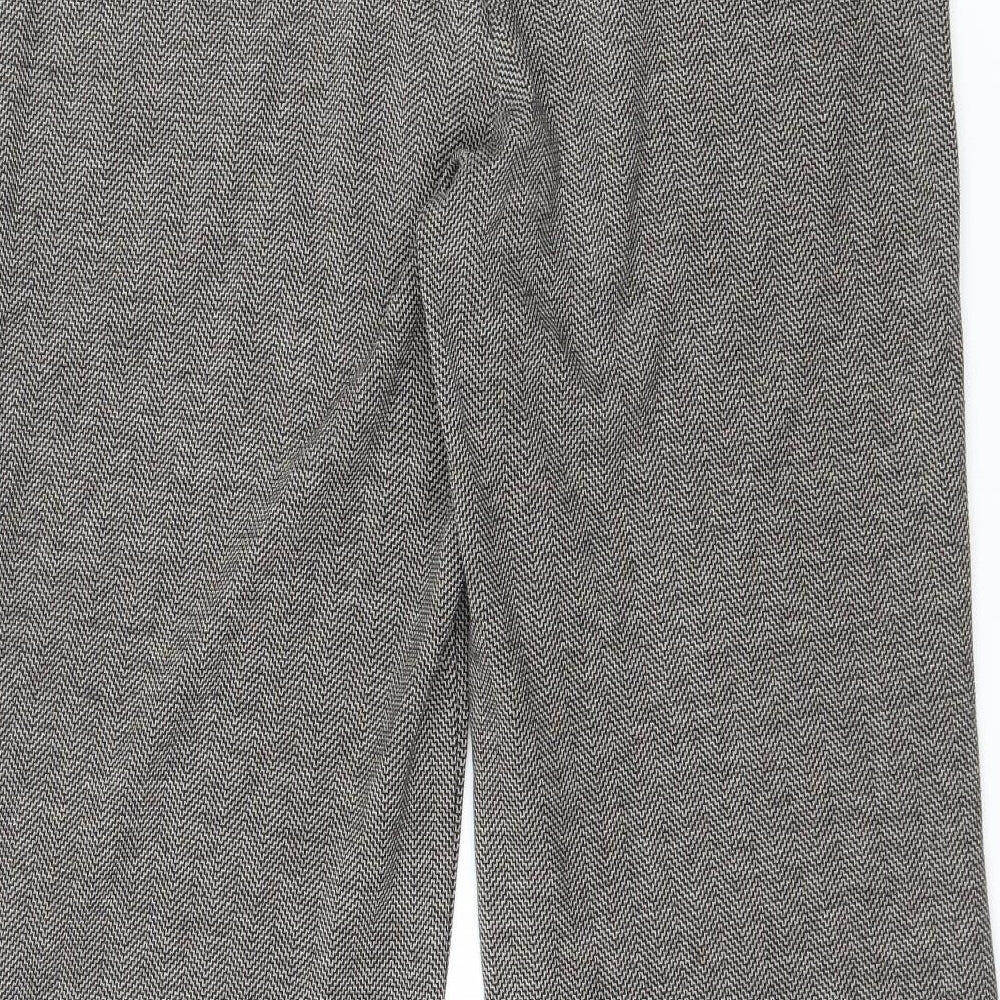 Marks and Spencer Womens Brown Herringbone Jersey Trousers  Size 32 L25 in