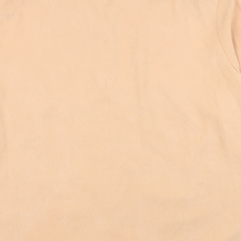 Preworn Womens Orange  Velour Basic Button-Up Size 18
