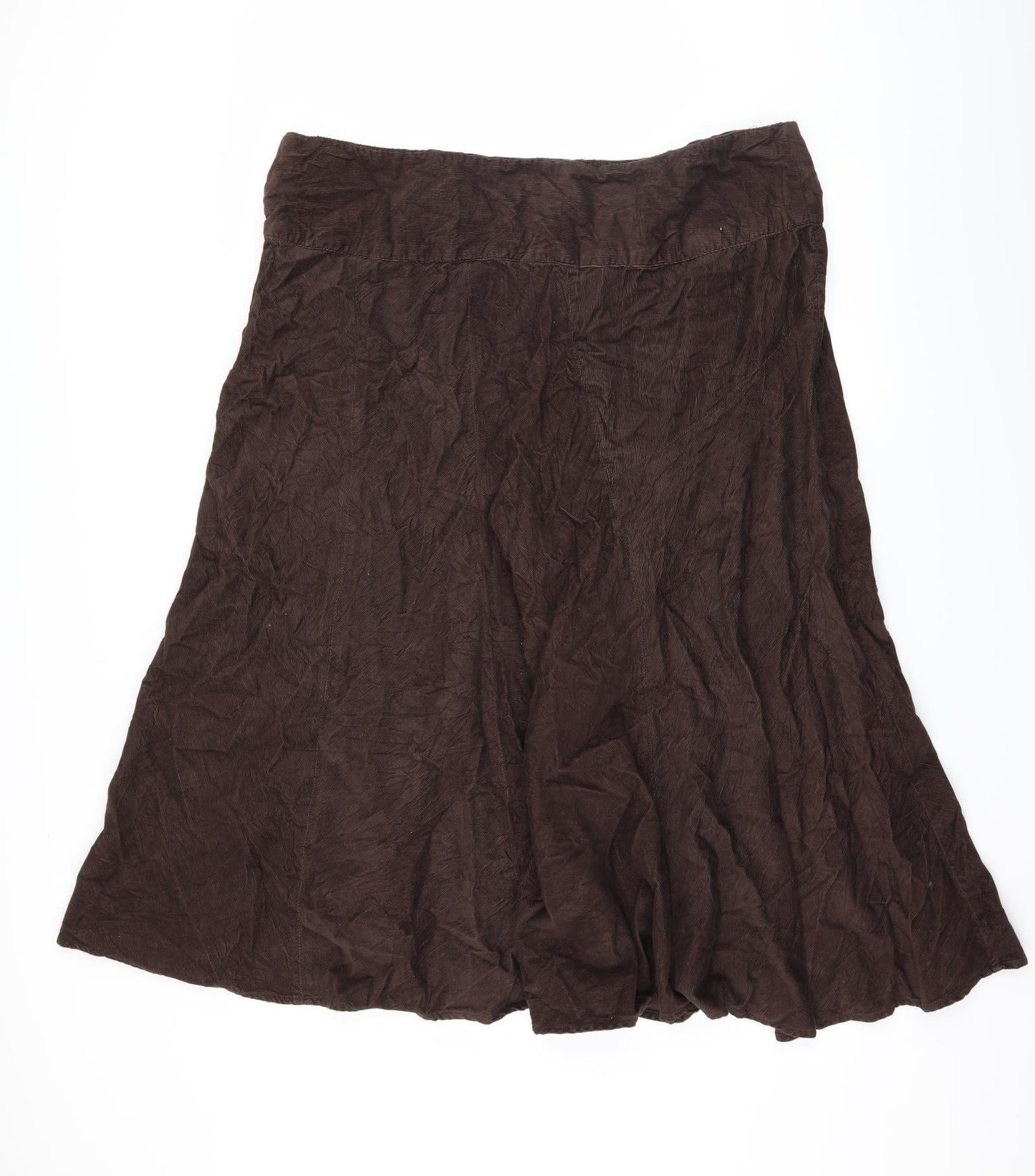 Preworn Womens Brown  Corduroy Flare Skirt Size 42