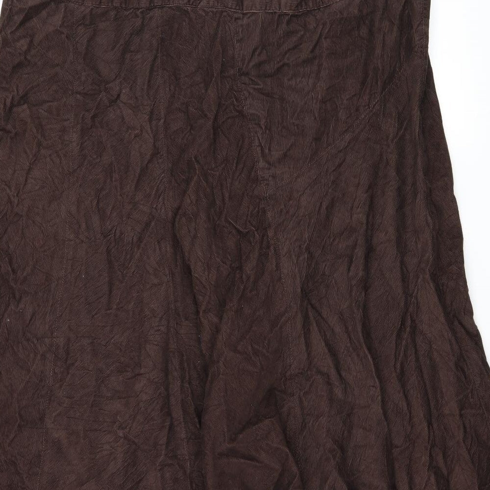 Preworn Womens Brown  Corduroy Flare Skirt Size 42