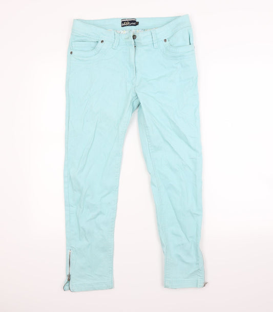 Heart & soul Womens Green  Denim Skinny Jeans Size 10 L27 in