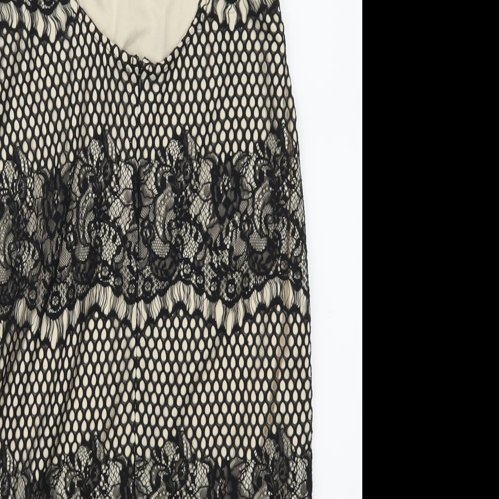 Missguided Womens Beige  Lace Mini  Size 14