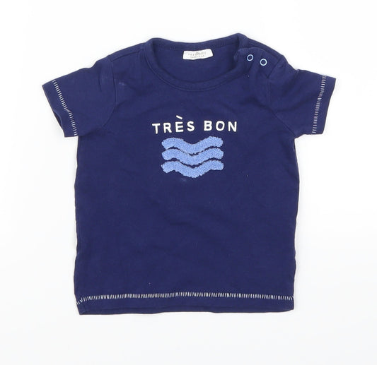 NEXT Boys Blue   Basic T-Shirt Size 6-9 Months  - Tres Bon