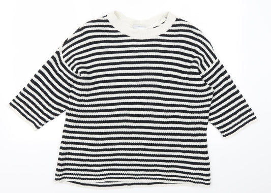 Noisy may Womens Black Striped  Pullover Jumper Size XS
