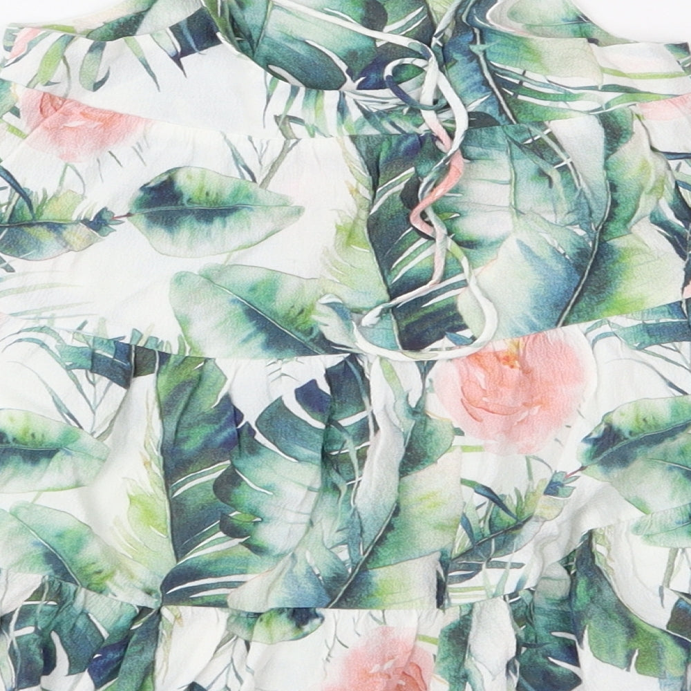 Cinnamon Girls Green Floral  Fit & Flare  Size 12-18 Months