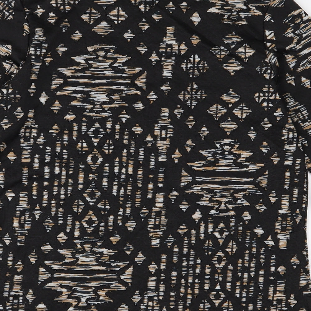 H&M Womens Black Geometric  Basic Blouse Size S