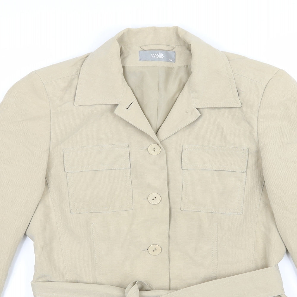 Wallis Womens Beige   Overcoat Coat Size 10