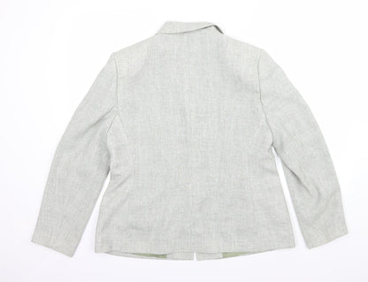 Back view of Autonomy women’s green jacket suit jacket, size UK 16