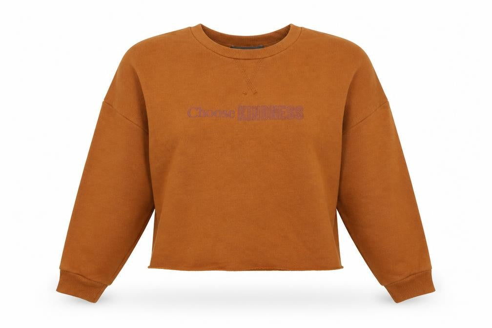 Primark Womens Brown  Jersey Pullover Sweatshirt Size S  - Choose Kindness