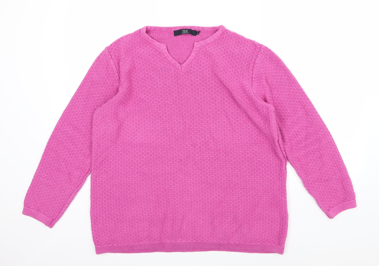 EWM Womens Pink  Knit Pullover Jumper Size L
