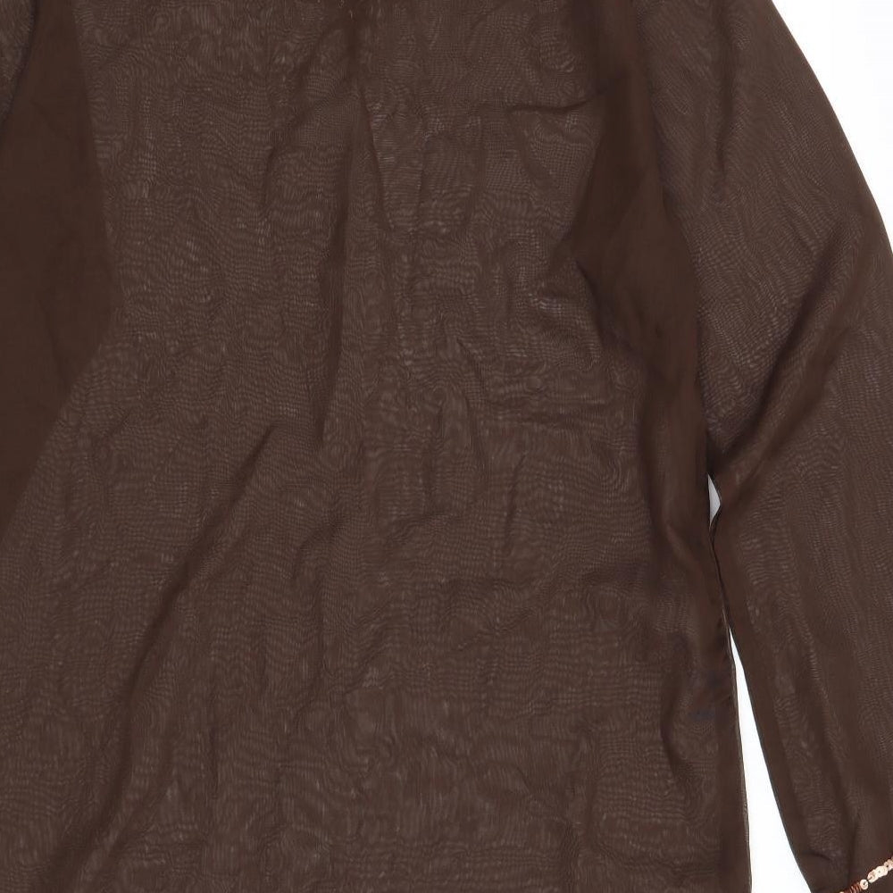 Evie Womens Brown   Tunic Blouse Size S