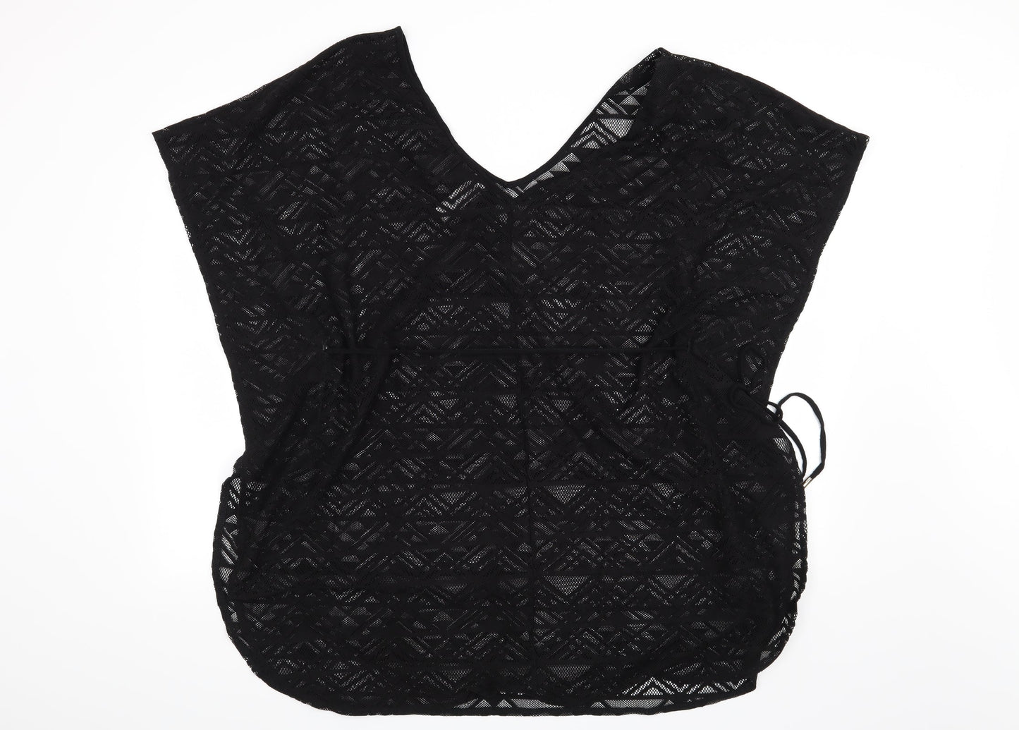 Ocean Club Womens Black Geometric  Tunic Blouse Size 14