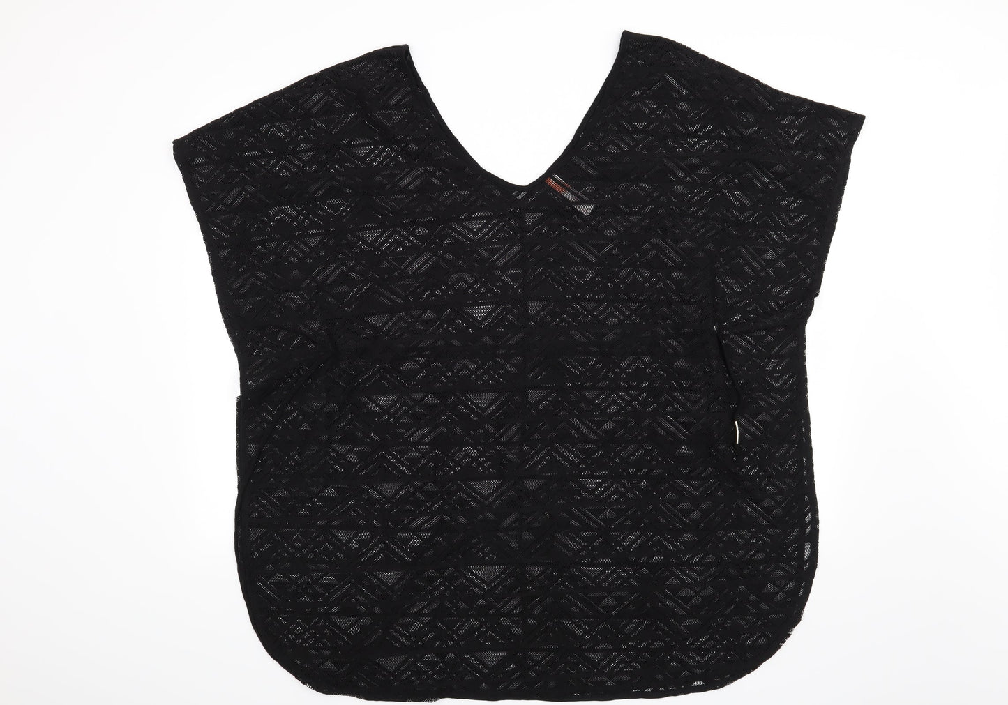 Ocean Club Womens Black Geometric  Tunic Blouse Size 14