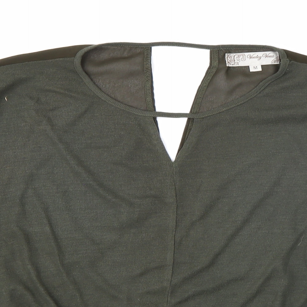 Voulez-Vous Womens Green   Basic Blouse Size M
