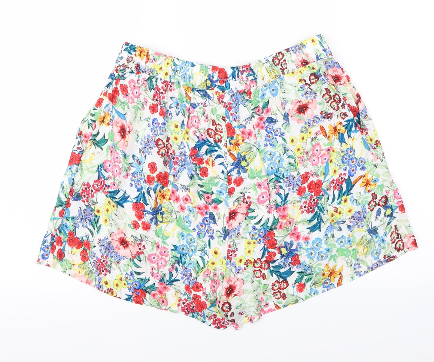 Preworn Womens White Floral  Hot Pants Shorts