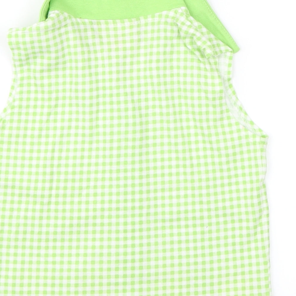 Higher State Girls Green Check  Basic Tank Size 7 Years