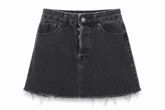 Bershka Womens Grey  Denim Mini Skirt Size 8