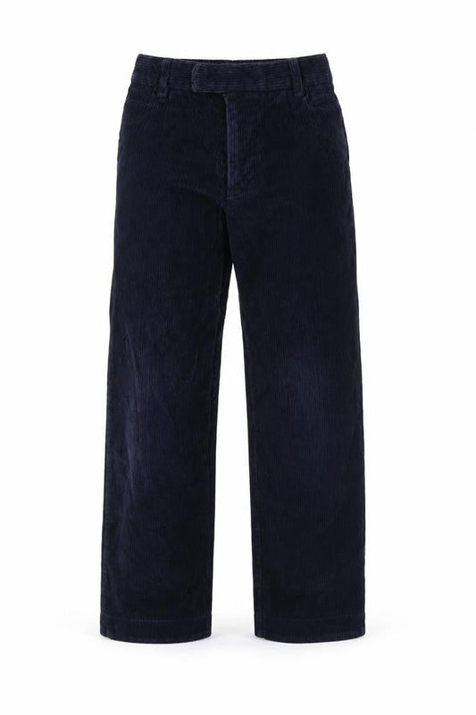 Front view of Preworn boys’ blue corduroy trousers