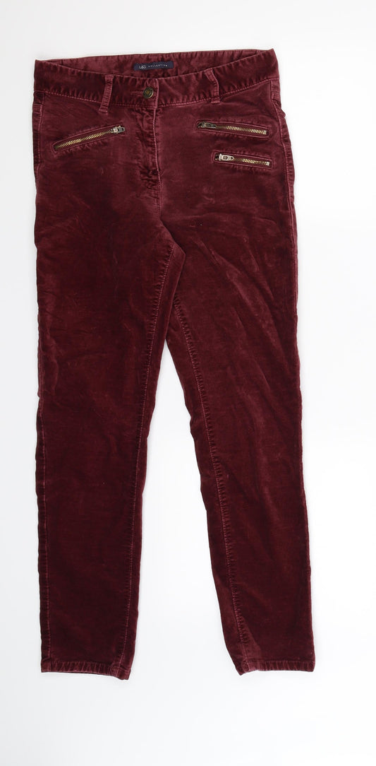 Marks and Spencer Womens Purple   Trousers  Size 8 L25 in