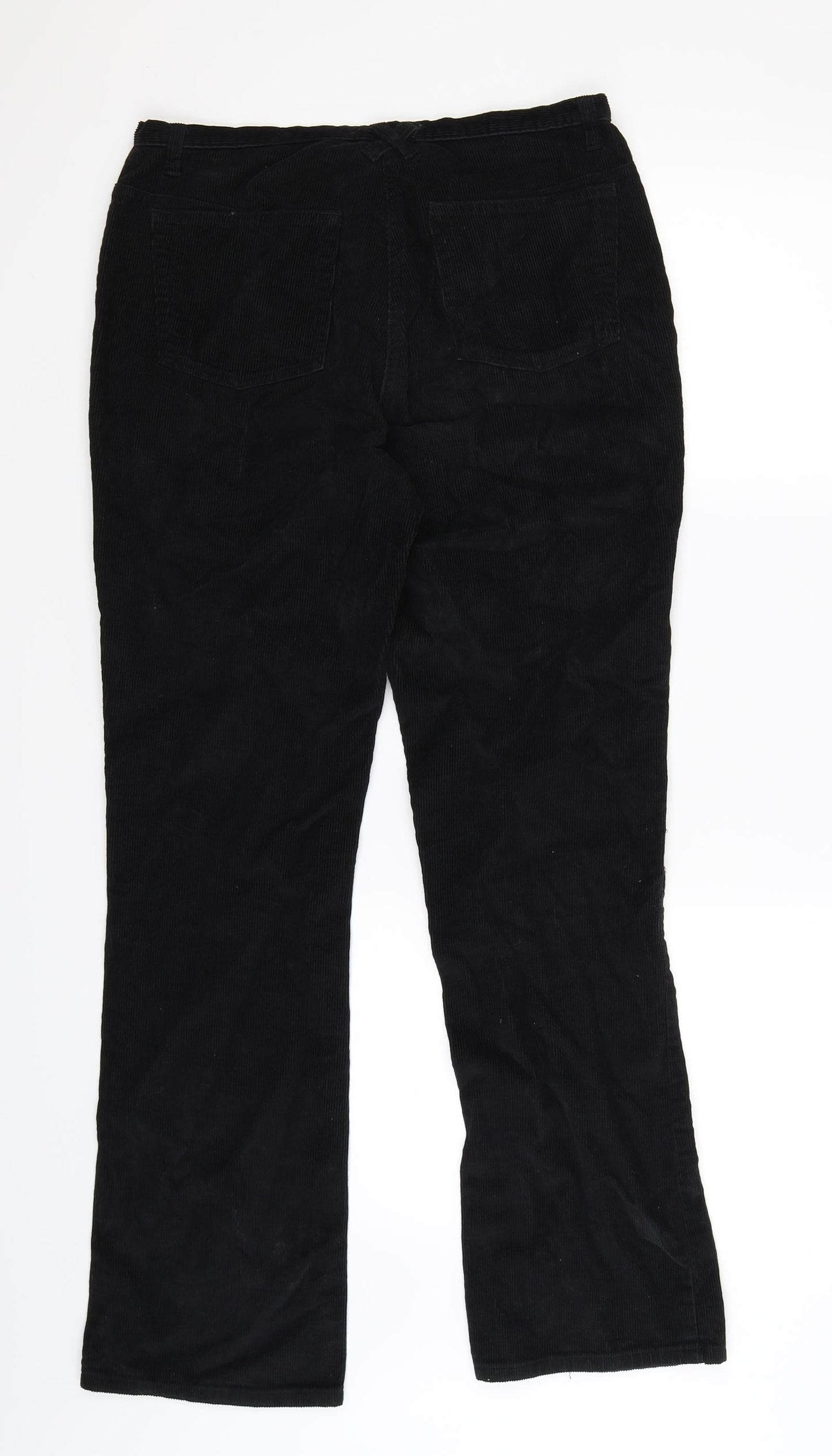 District Womens Black  Corduroy Trousers  Size 6 L31 in