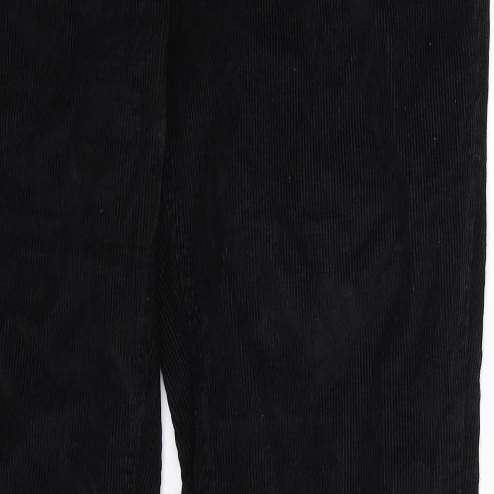 District Womens Black  Corduroy Trousers  Size 6 L31 in