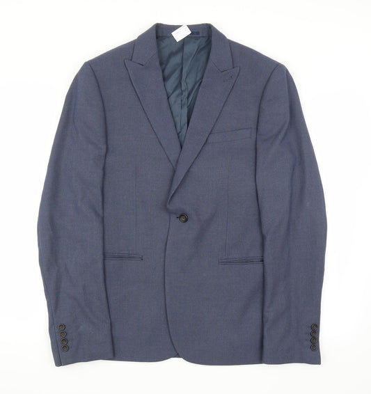 NEXT Mens Blue Geometric  Jacket Suit Jacket Size 42