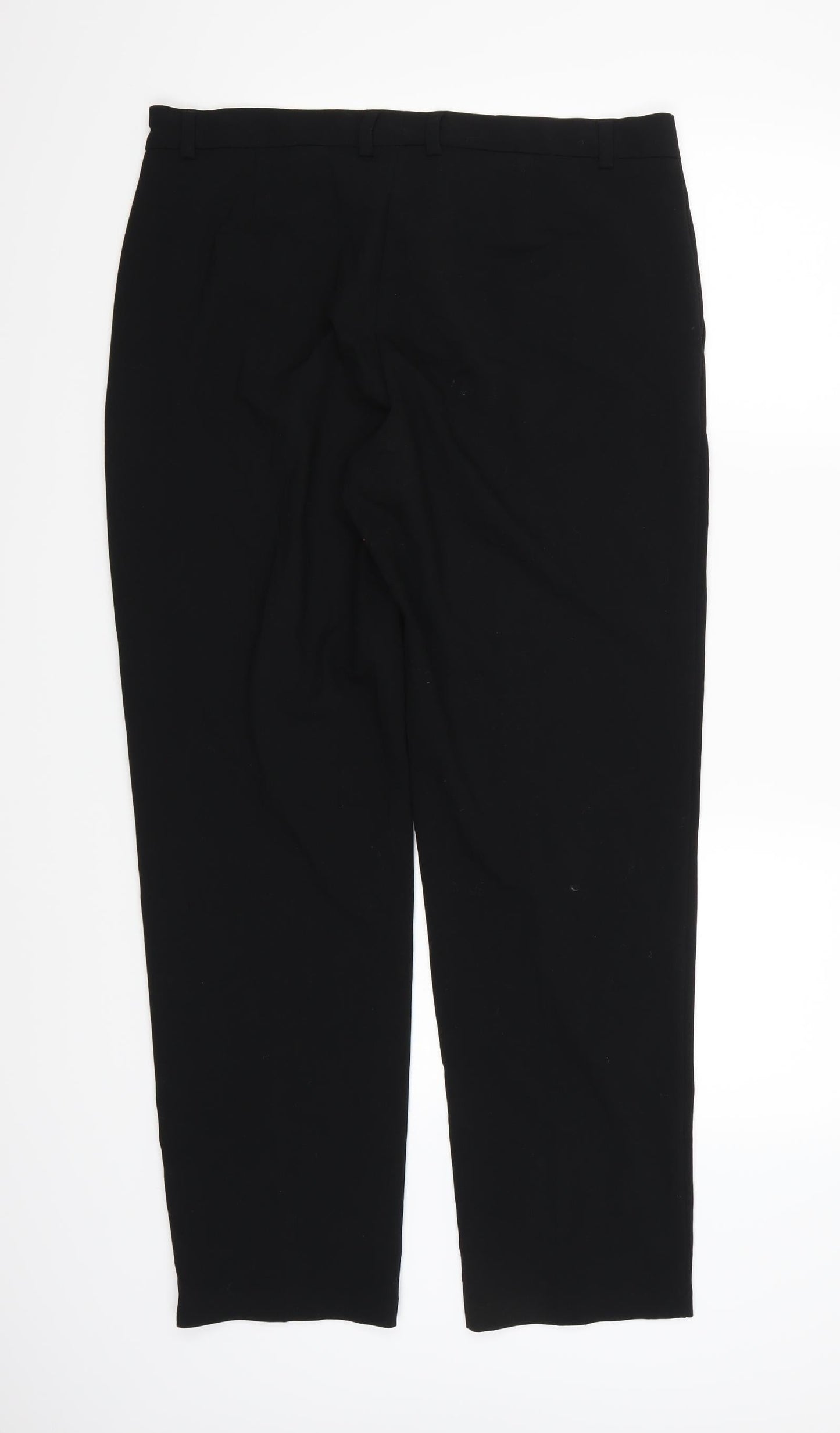 Marks and Spencer Womens Black  Rayon Trousers  Size 14 L30 in