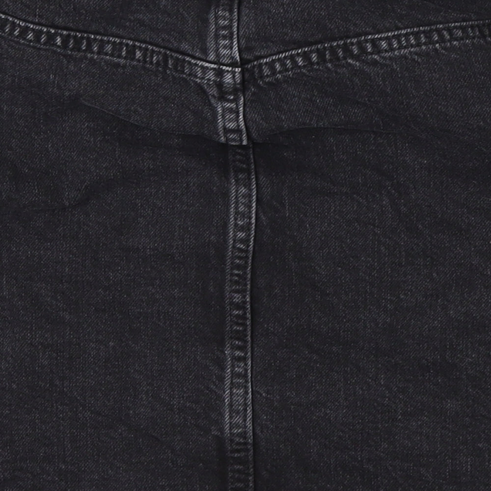 Topshop Womens Black  Denim A-Line Skirt Size 8
