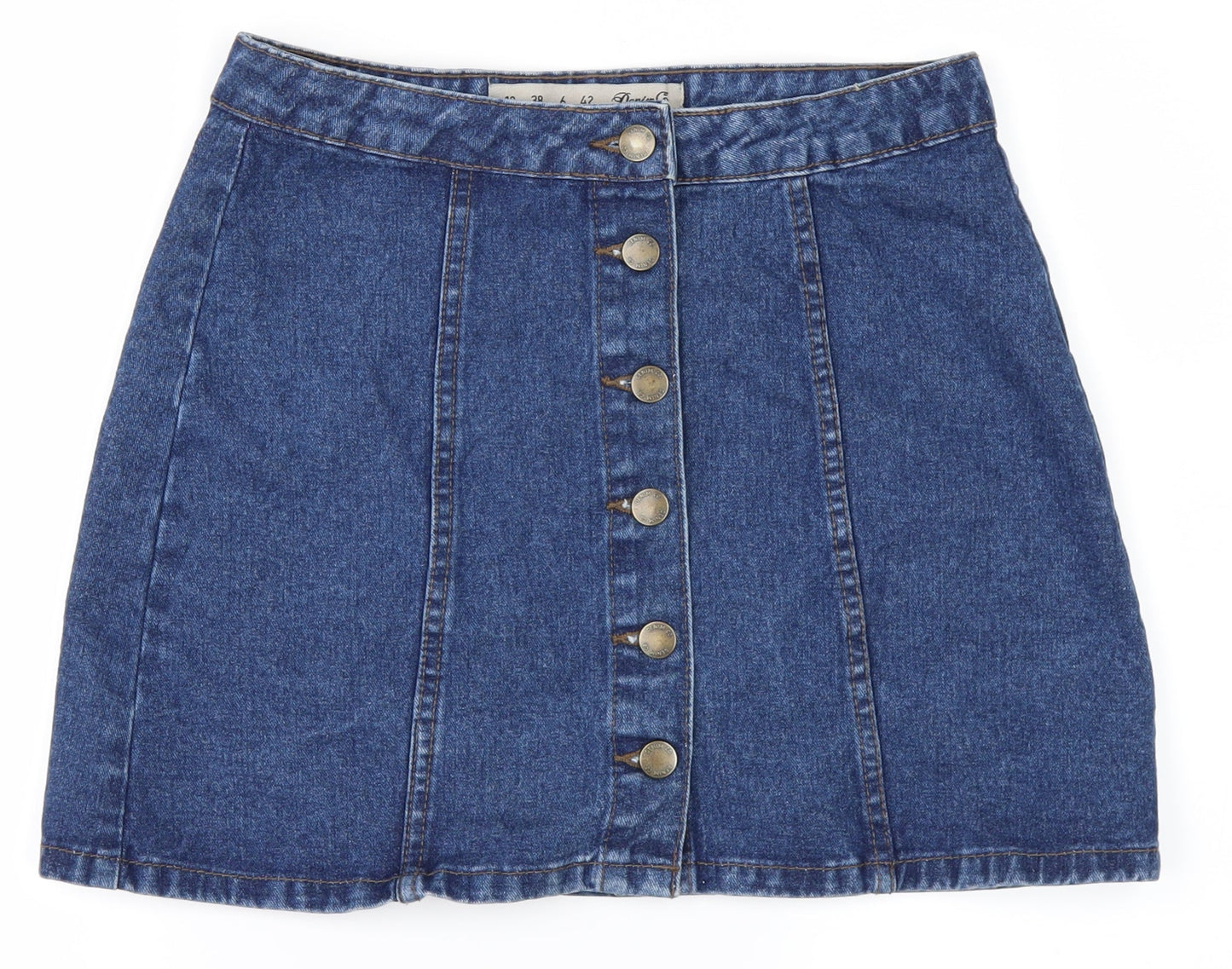 DenimCo Womens Blue  Denim A-Line Skirt Size 10