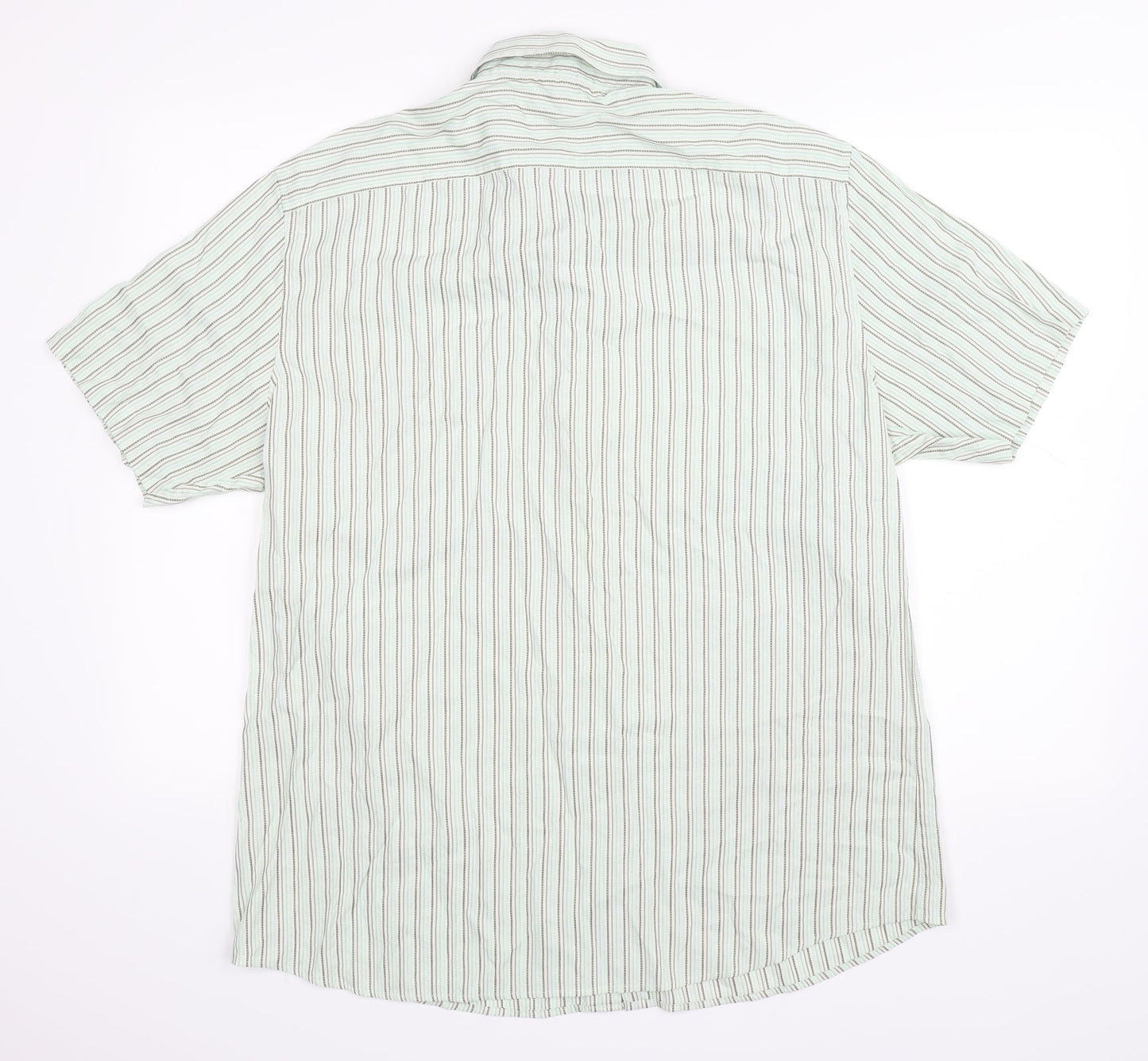 NEXT Mens Green Striped   Button-Up Size XL