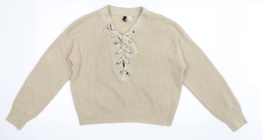 H&M Womens Beige   Pullover Jumper Size S