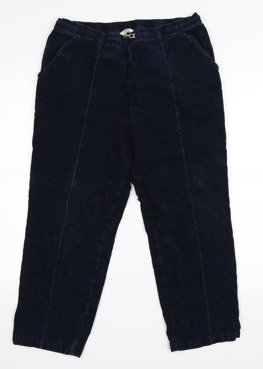 Marks and Spencer Womens Blue  Corduroy Trousers  Size 14 L24 in