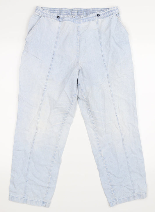 Marks and Spencer Womens Blue  Denim Trousers  Size 14 L24 in