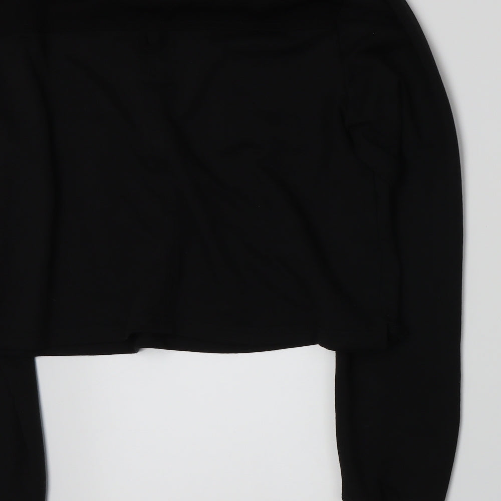 Missguided Womens Black  Jersey Pullover Sweatshirt Size 12