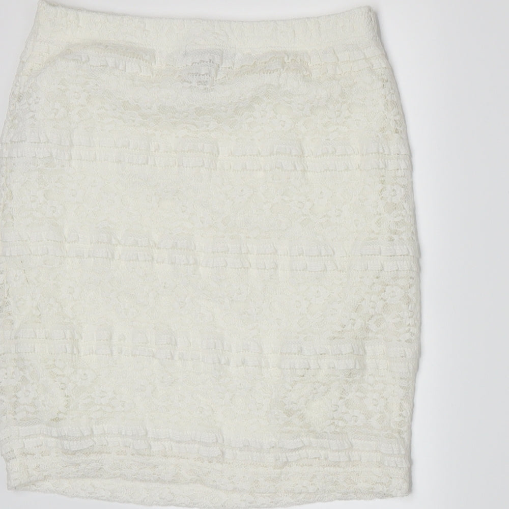 FOREVER 21 Womens White   A-Line Skirt Size S