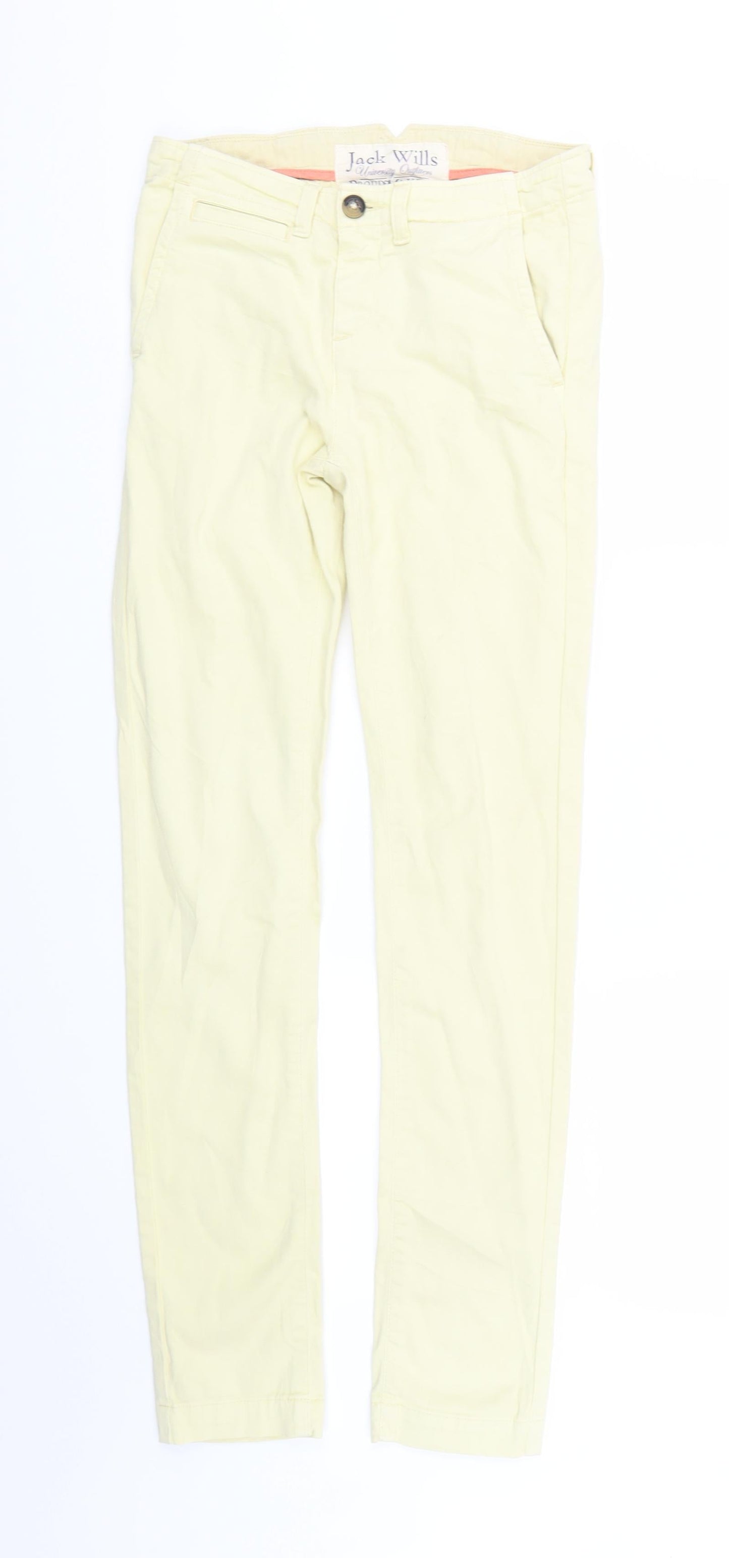 Jack Wills Womens Yellow  Denim Skinny Jeans Size 6 L29 in
