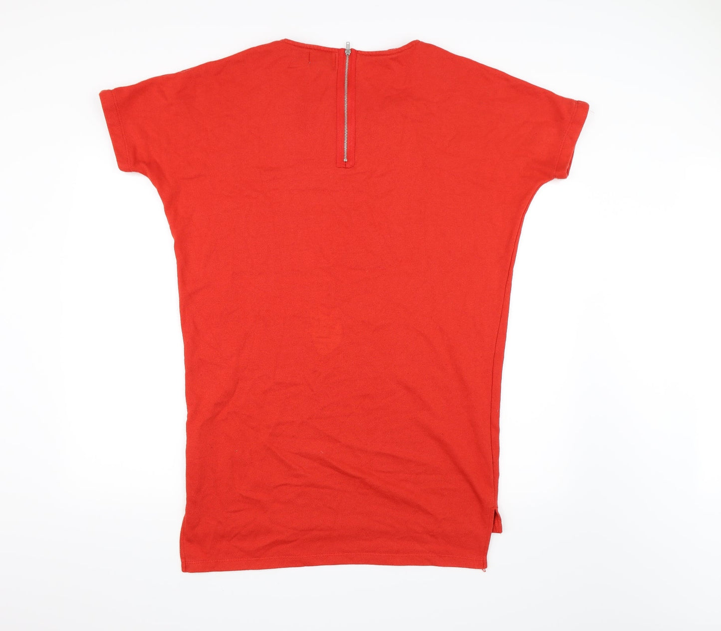 Monki Womens Red   Basic T-Shirt Size S  - Longline