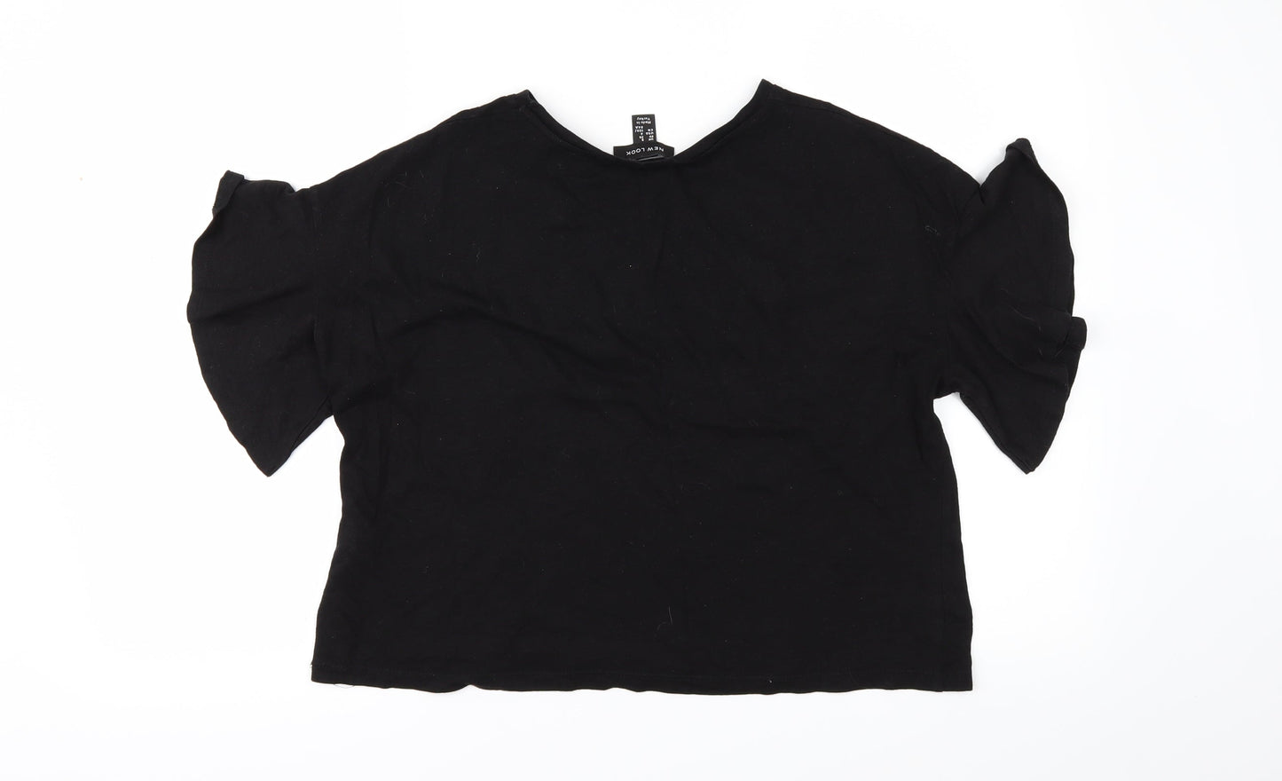 New Look Womens Black Floral  Basic  Size 6  - flared sleeves