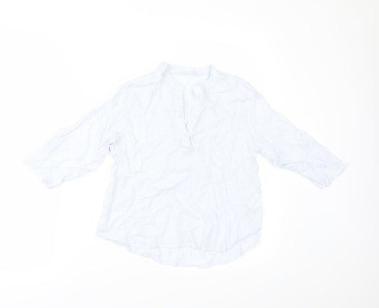H&M Girls Blue Striped  Tunic Button-Up Size 9 Years