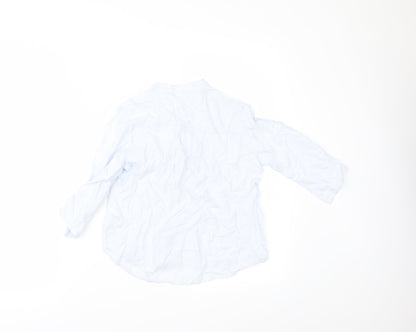 Back view of H&M girls’ blue striped tunic button-up, size 9, years