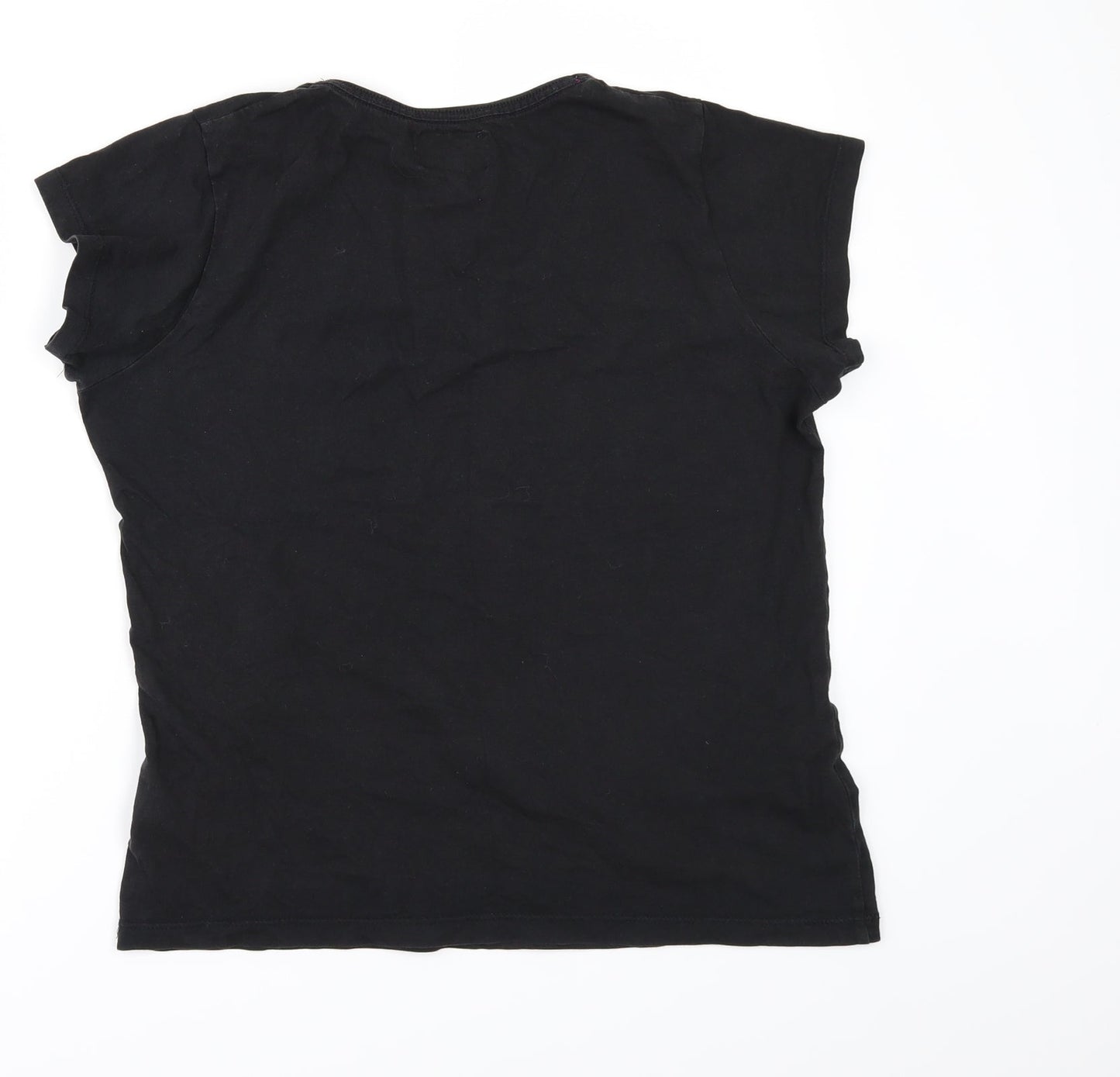 Miss Fiori Womens Black   Basic T-Shirt Size 12