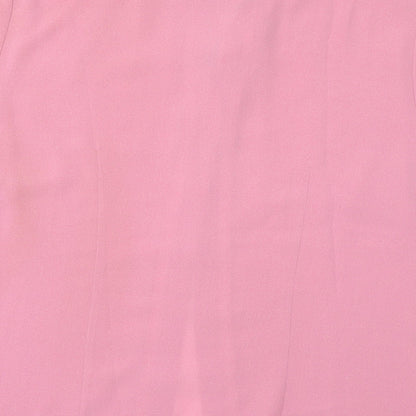 Brand and care label for BHS women’s pink tunic button-up, size UK 12