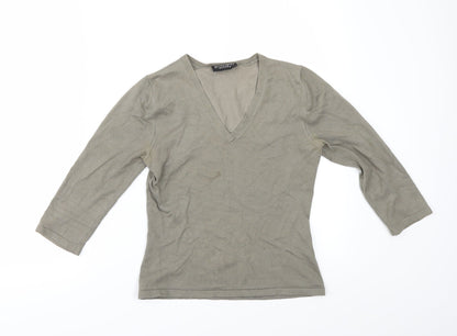 Front view of Principles women’s green jumper, size UK 8