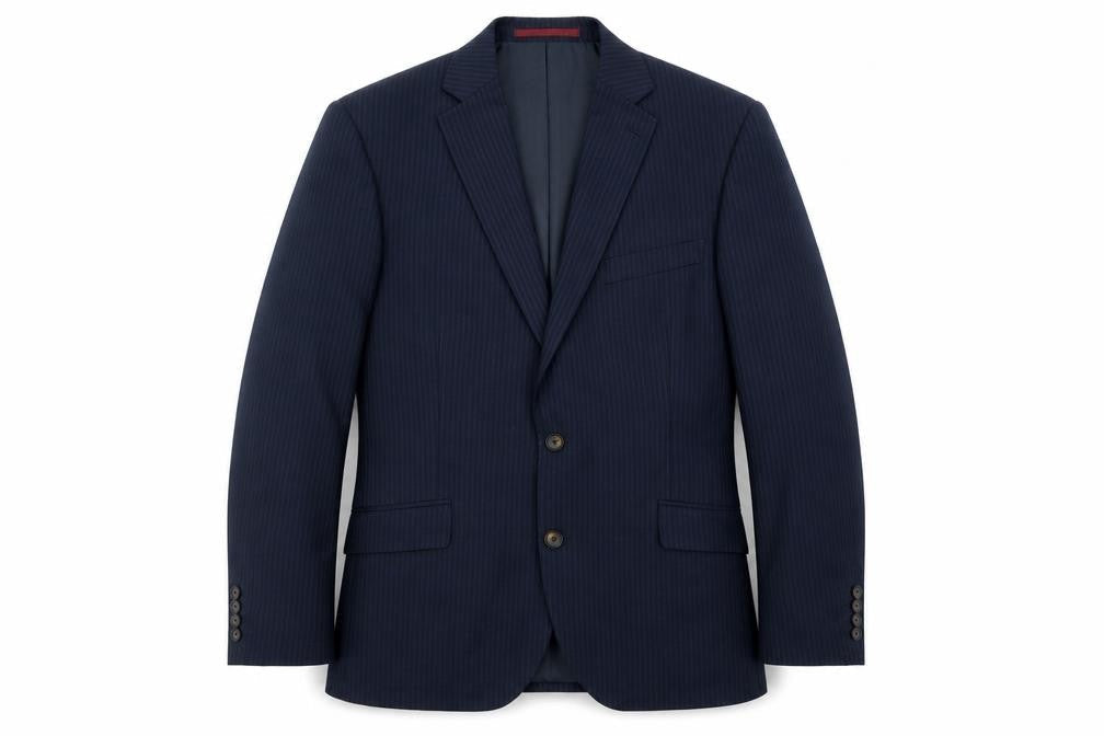 Marks & Spencer Mens Blue Striped  Jacket Suit Jacket Size 42