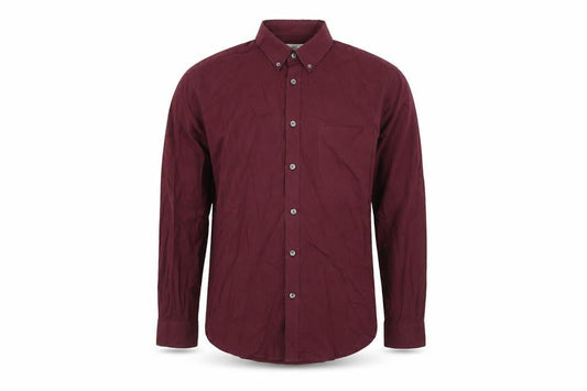 Front view of Marks & Spencer men’s purple striped button-up, size L