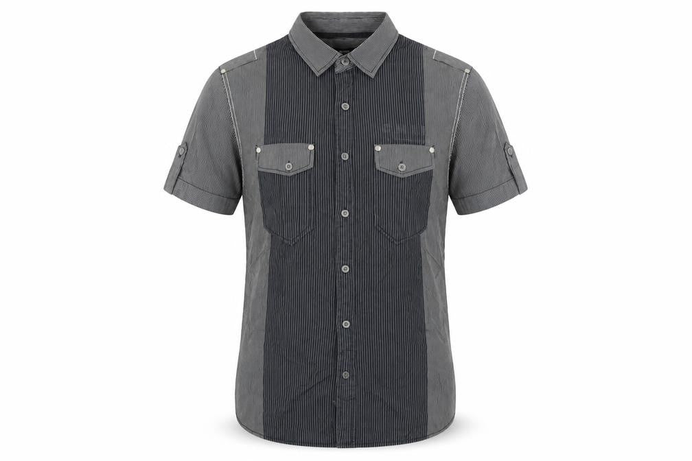 George Mens Grey Striped   Button-Up Size S