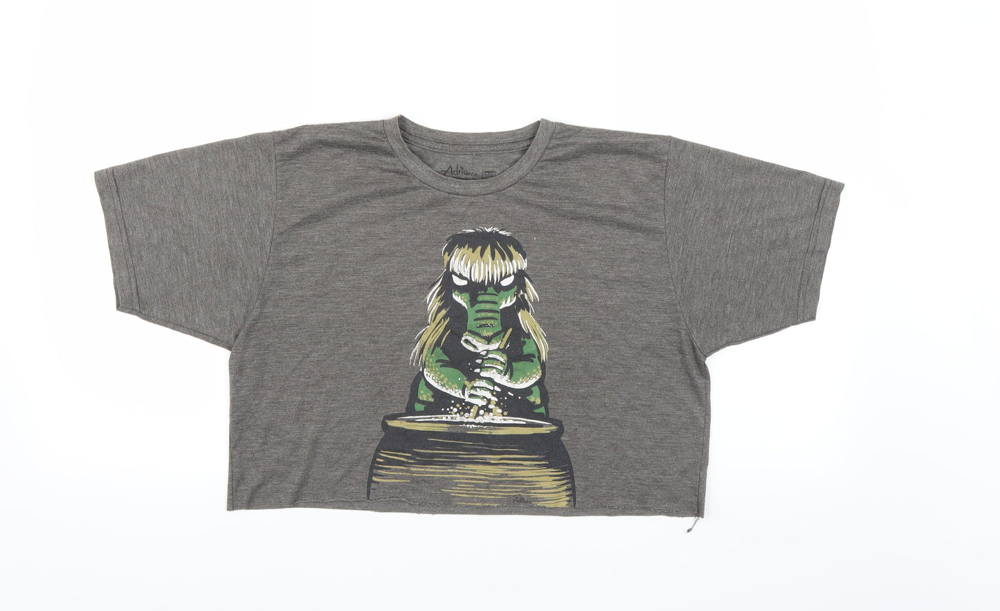 adrians Womens Grey   Cropped T-Shirt Size M