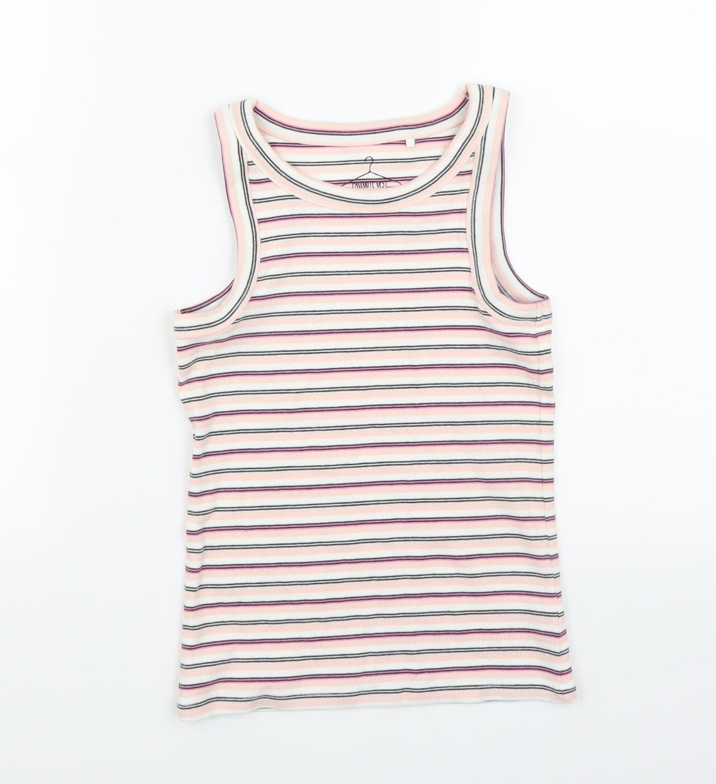NEXT Girls Pink Striped  Basic Tank Size 9 Years
