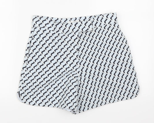 COS Womens Blue Geometric  Mom Shorts Size 4