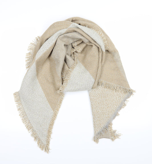 Preworn Womens Brown Striped Knit  Scarf